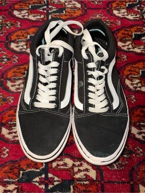 Vans Black and White Old Skool Canvas Sneakers